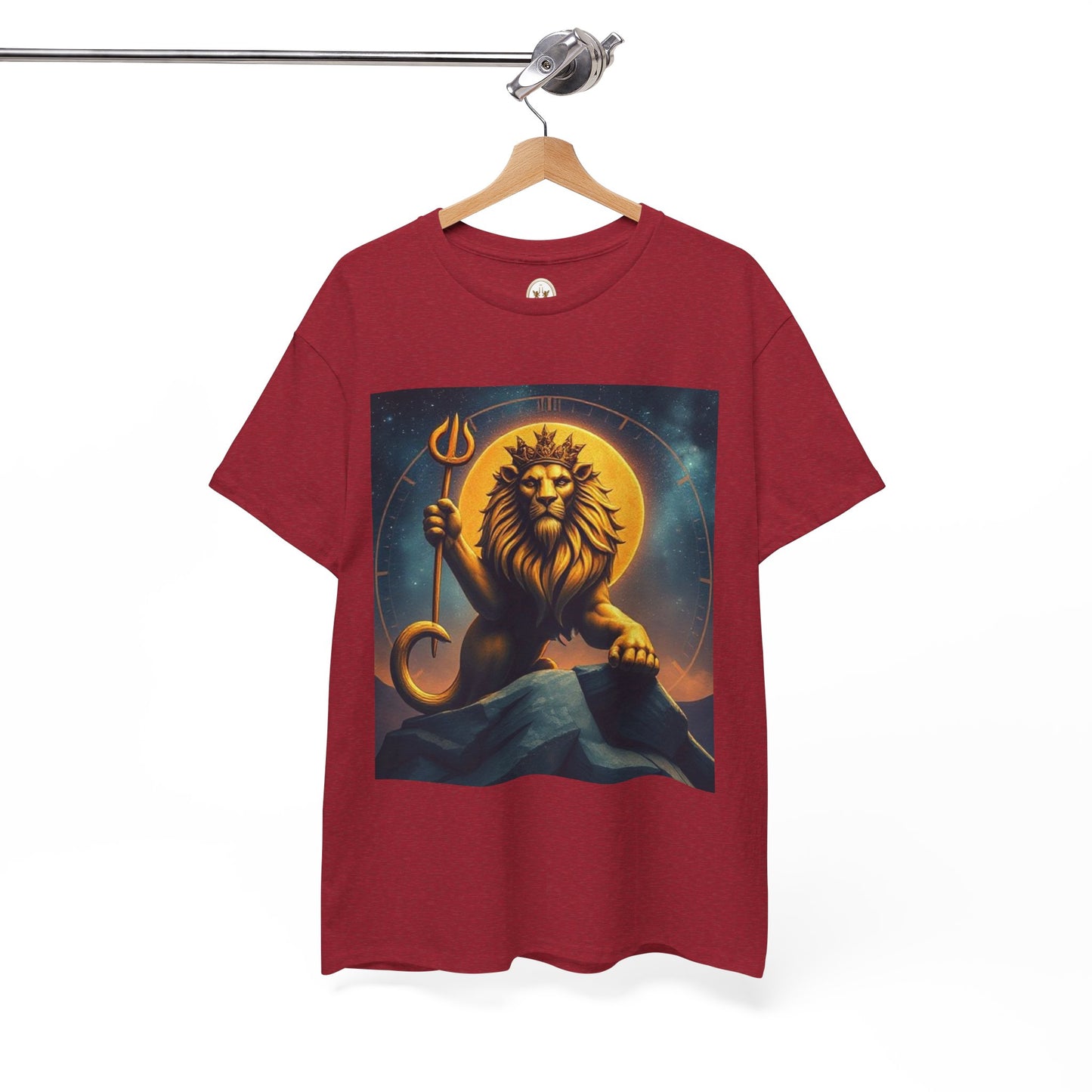 Unisex Heavy Cotton T-Shirt, King of Lions v2, Leo Zodiac Design