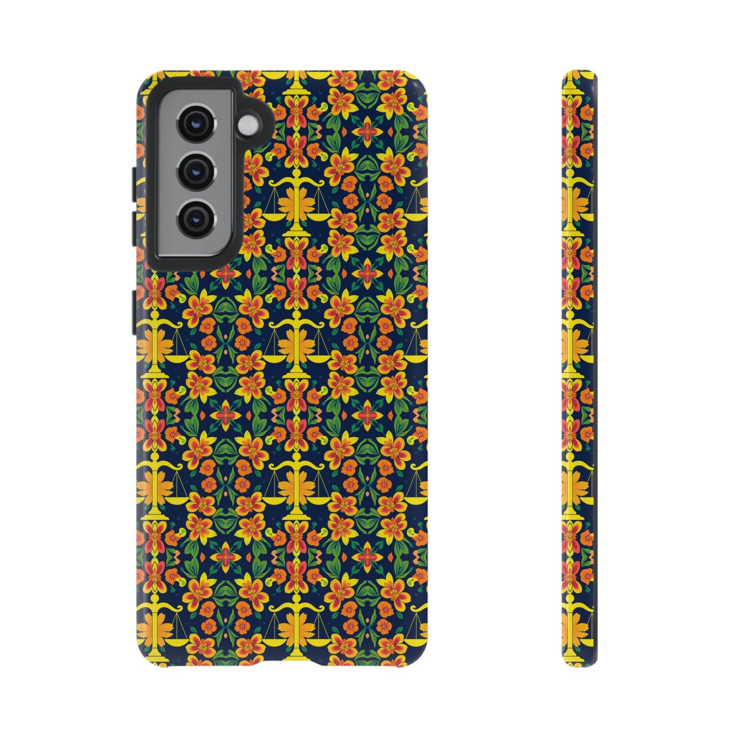 Tough Cases, Libra, Zodiac v3, Flower Pattern