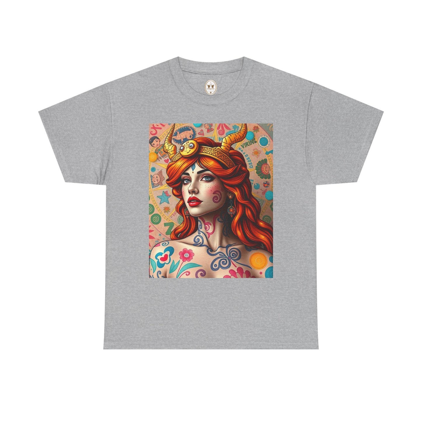 Unisex Heavy Cotton T-Shirt, Virgo, Zodiac v1, Sexy Art