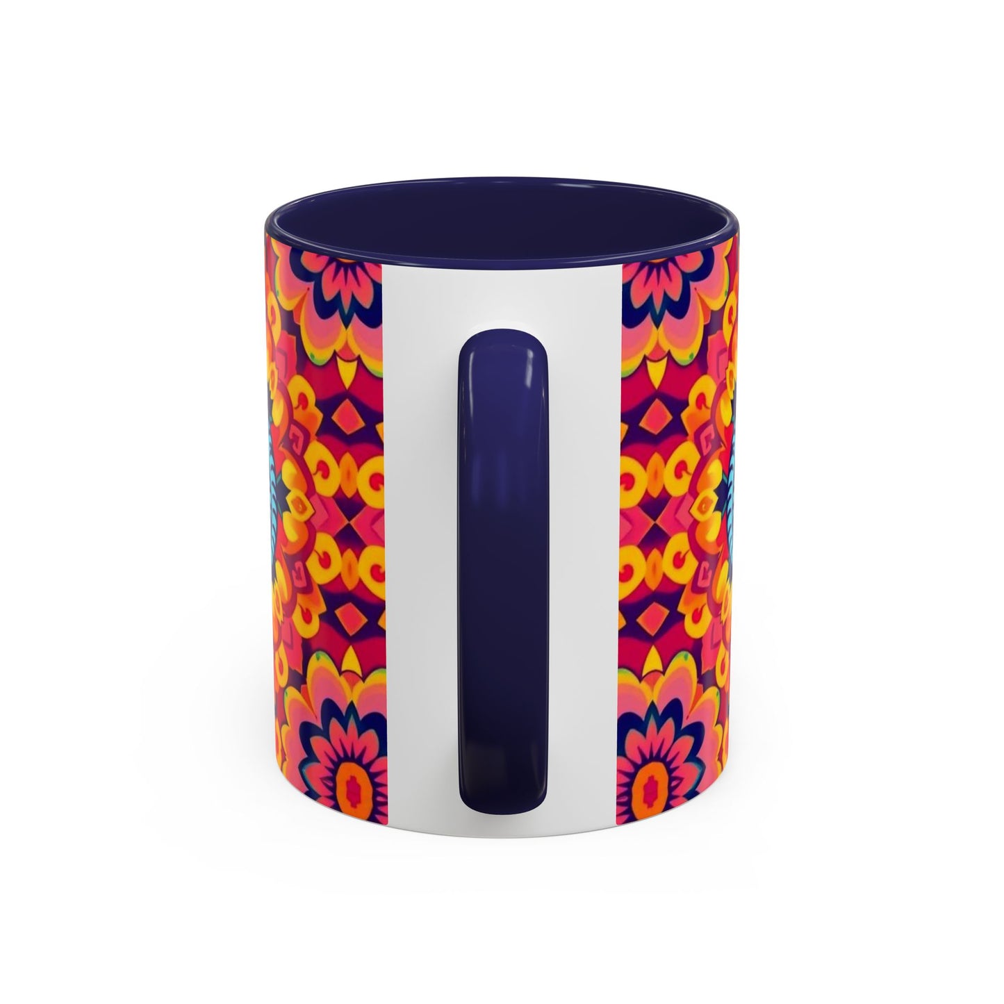 Accent Coffee Mug, Pisces, Zodiac v1, Flower Pattern, (11, 15oz)