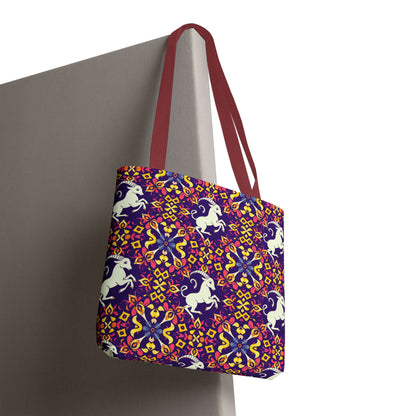 Tote Bag (AOP), Capricorn, Zodiac v2, Flower Pattern