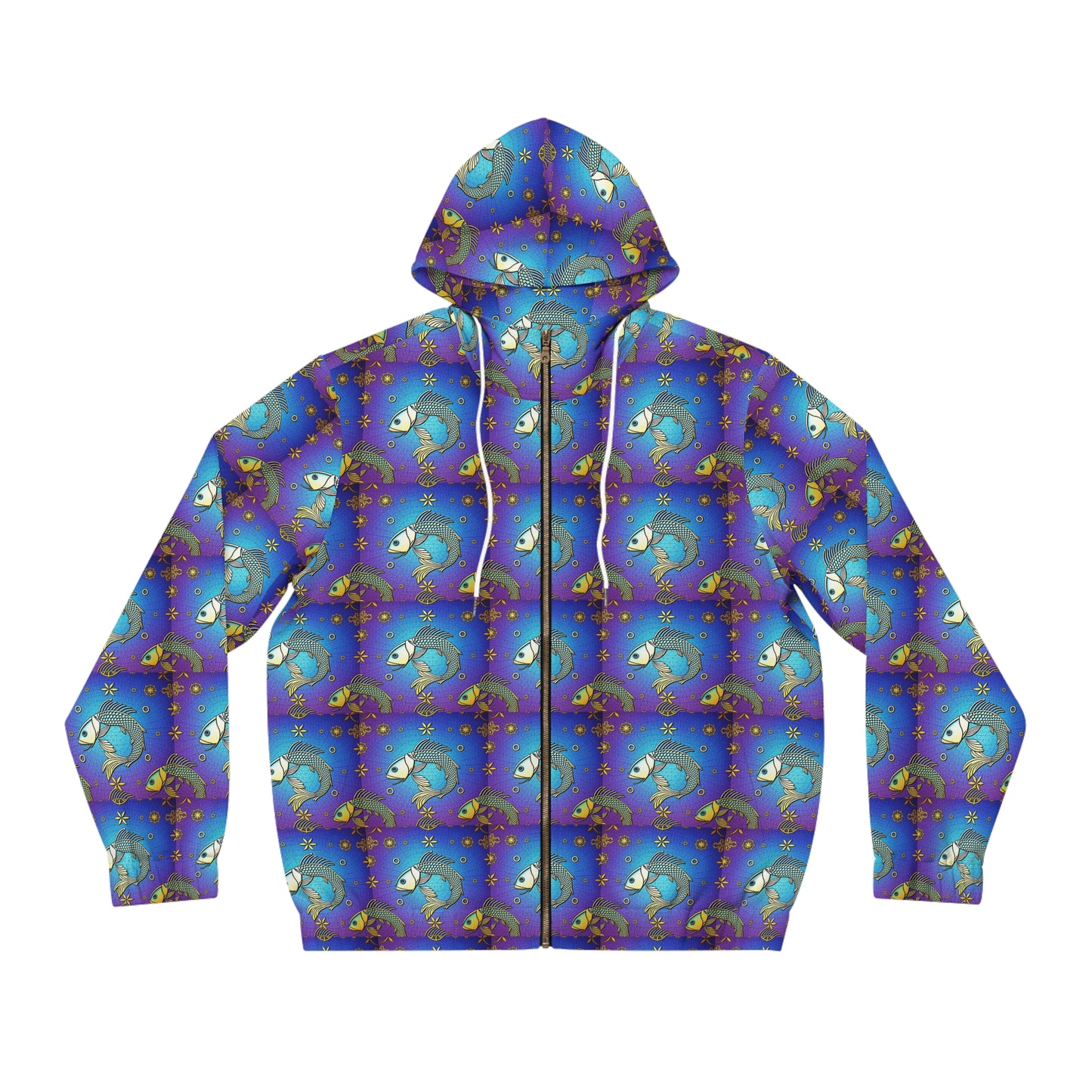 Full-Zip Hoodie (AOP), Pisces, Zodiac, Pattern
