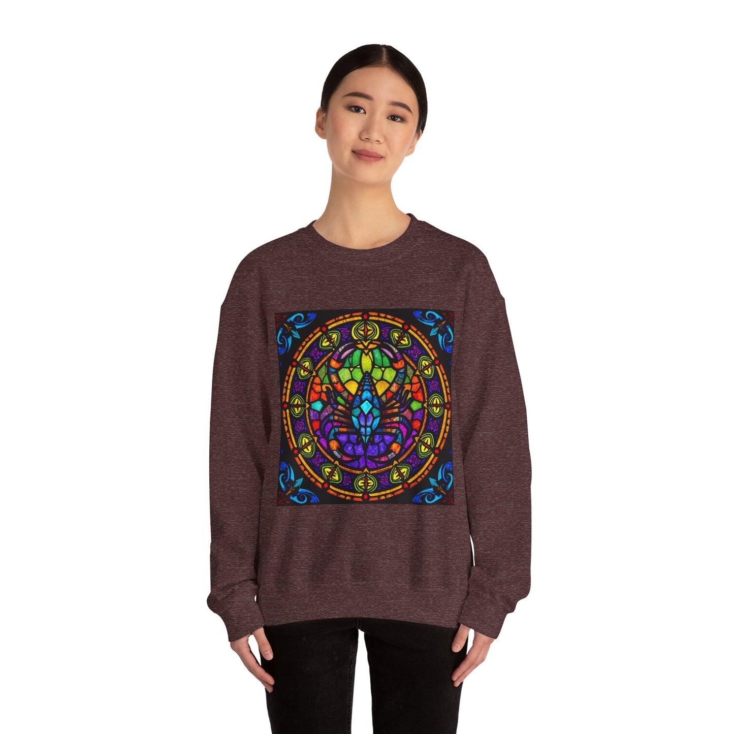 Unisex Heavy Blend™ Crewneck Sweatshirt, Glass 1, Scorpio Zodiac Design