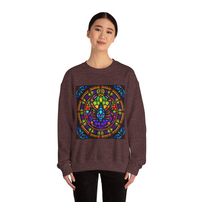 Unisex Heavy Blend™ Crewneck Sweatshirt, Glass 1, Scorpio Zodiac Design