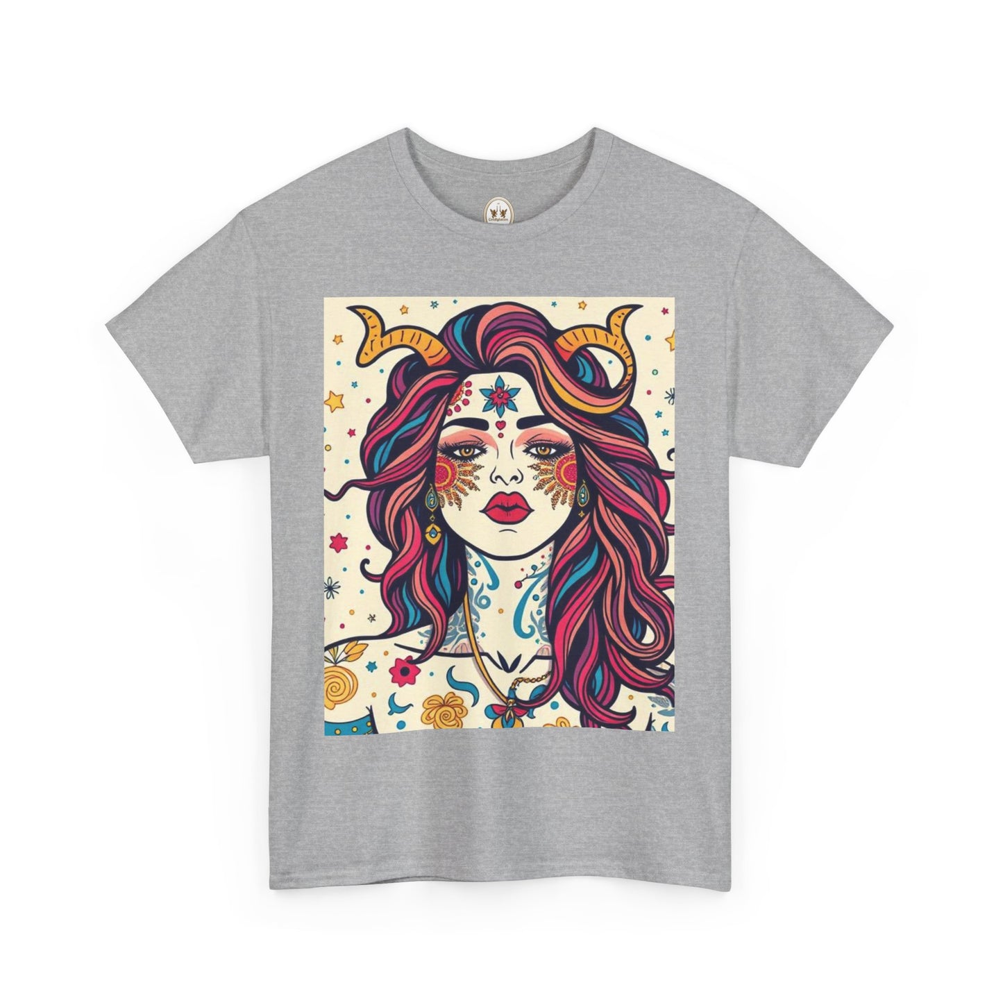 Unisex Heavy Cotton T-Shirt, Virgo, Zodiac v3, Sexy Art