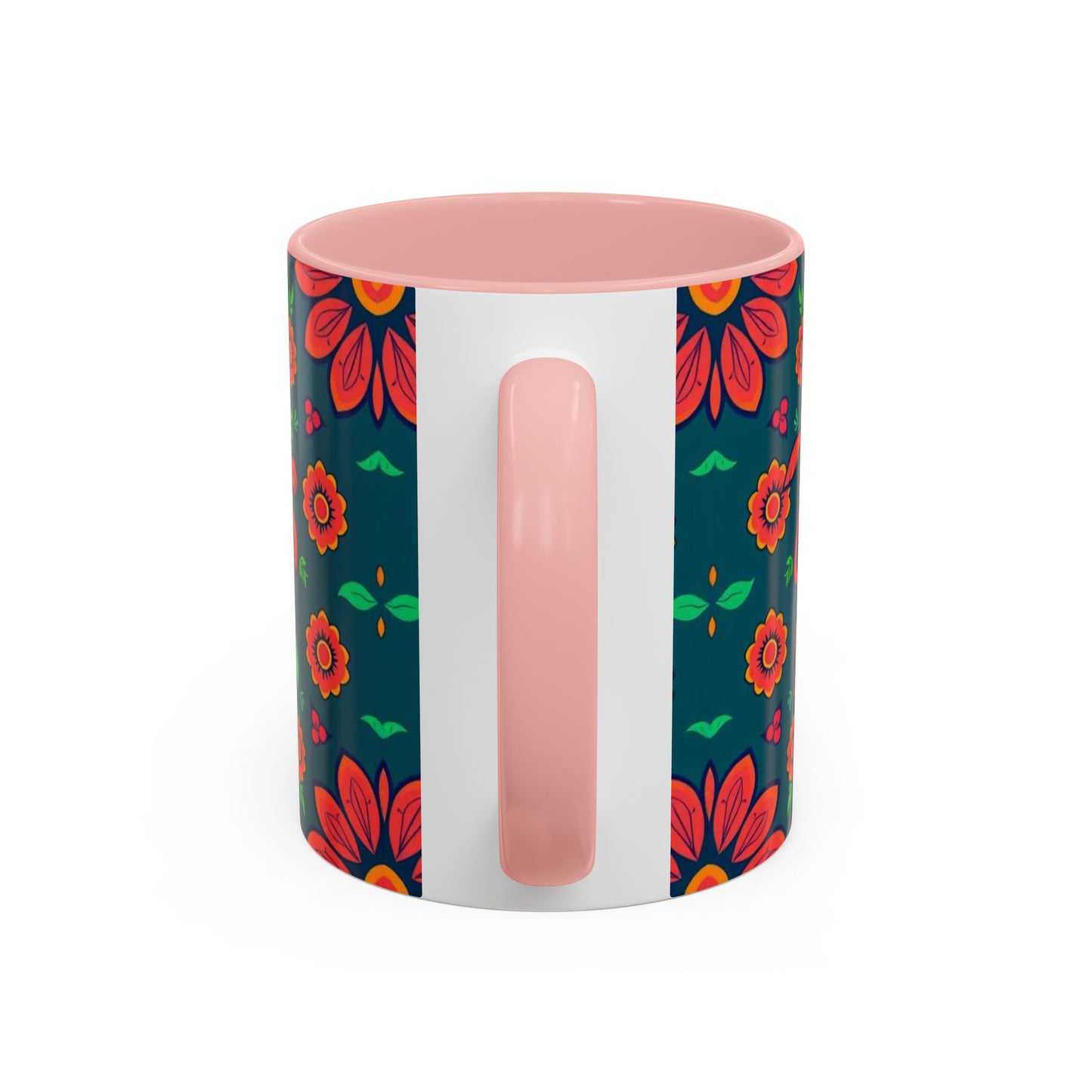 Accent Coffee Mug, Leo, Zodiac v1, Flower Pattern, (11, 15oz)