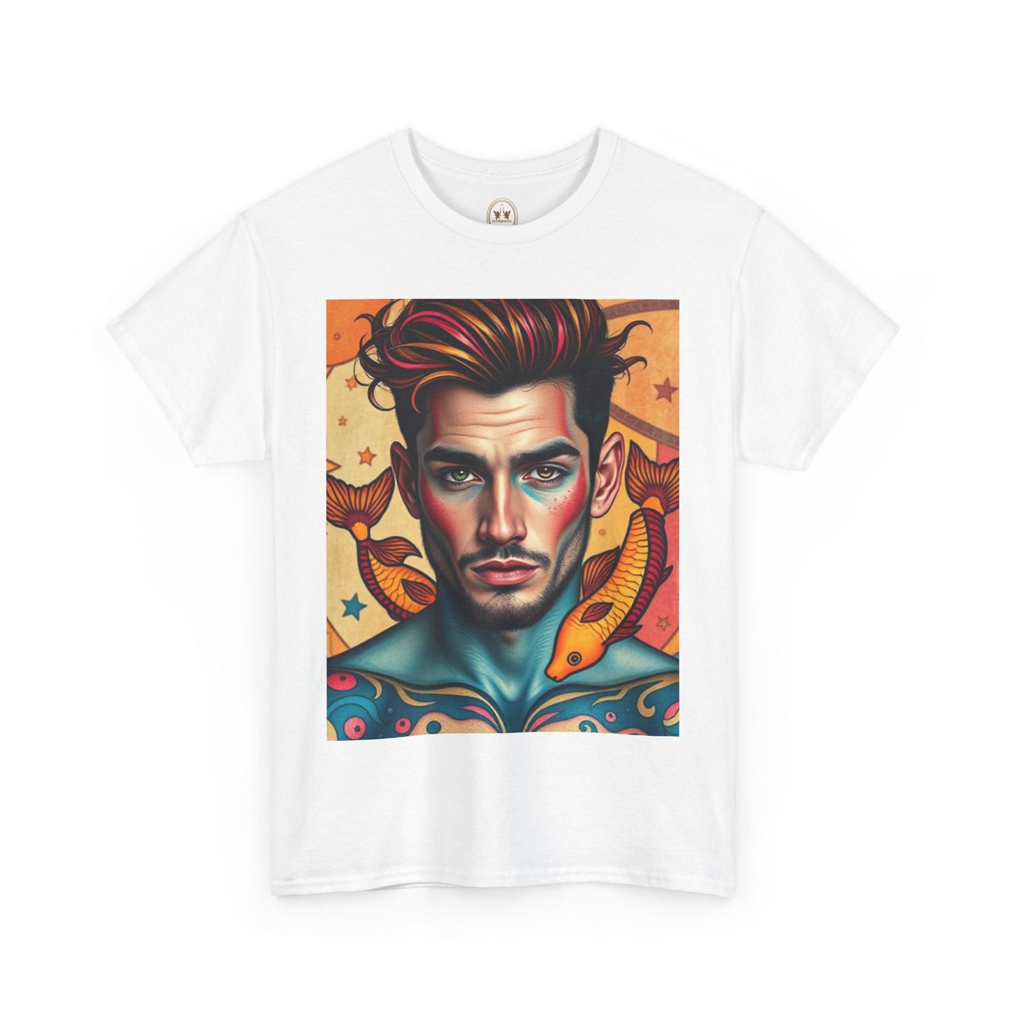 Unisex Heavy Cotton T-Shirt, Pisces, Zodiac v2, Sexy Art