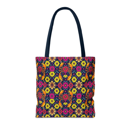 Tote Bag, (AOP), Scorpio, Zodiac v1, Flower Pattern