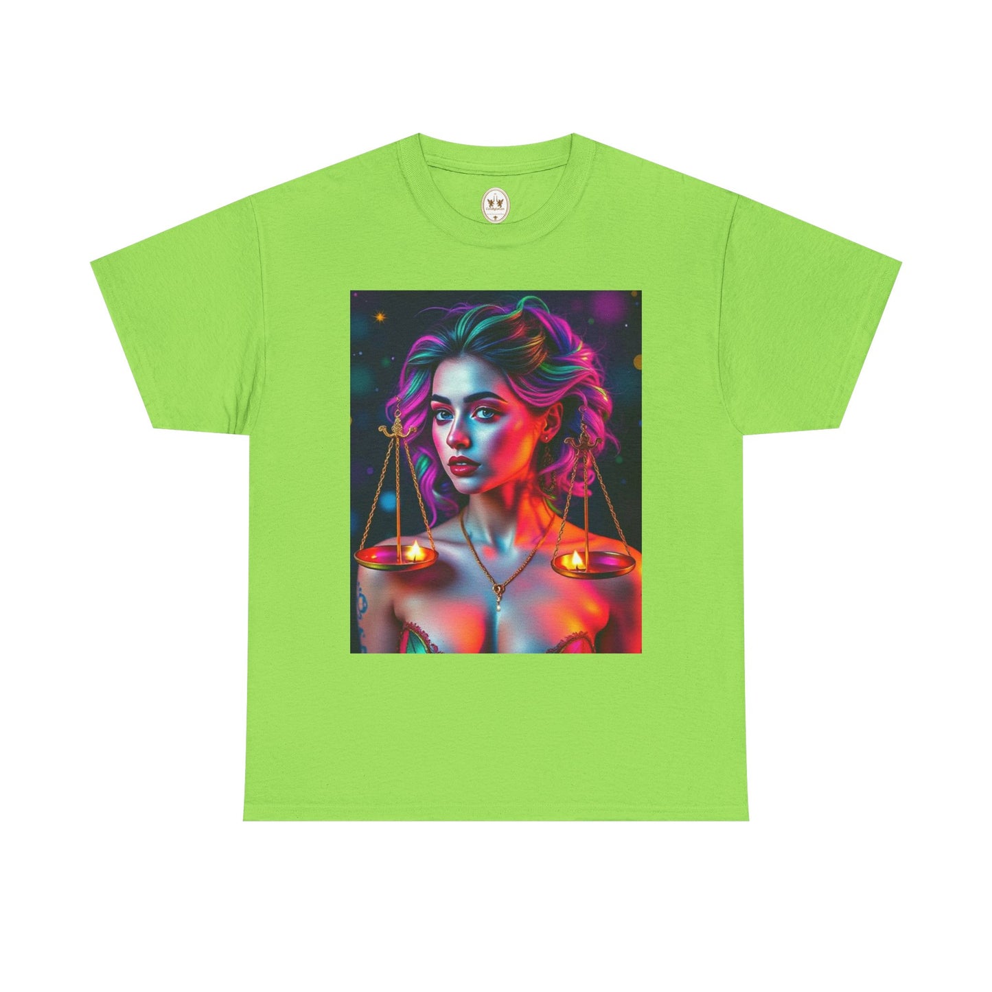 Unisex Heavy Cotton T-Shirt, Libra, Zodiac v3, Sexy Art