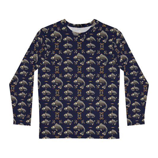 Men's Long Sleeve Shirt, (AOP), Pisces, Zodiac, Pattern