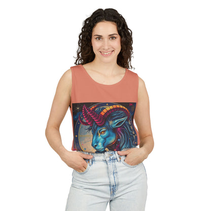 Unisex Garment-Dyed, Tank Top, Capricorn, Pop Art, 100% US cotton