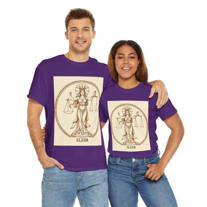 Unisex Heavy Cotton T-Shirt, Libra Goddess v1, Zodiac Design