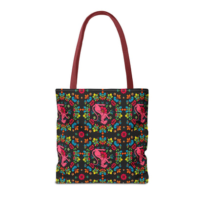 Tote Bag, (AOP), Virgo, Zodiac v6, Flower Pattern