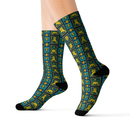 Sublimation Socks, Leo, Zodiac, Shapes Pattern