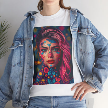 Unisex Heavy Cotton T-Shirt, Libra, Zodiac v2, Sexy Art