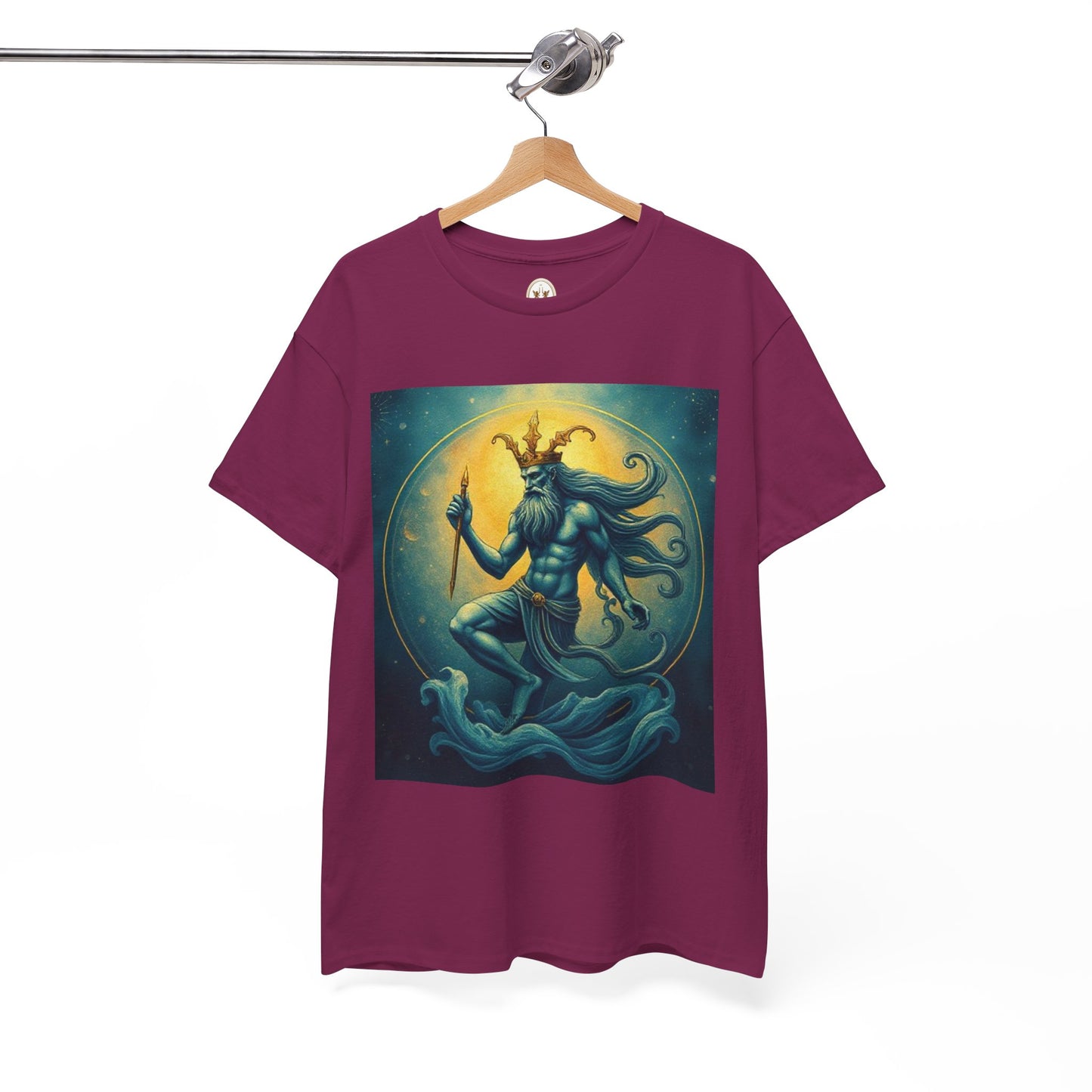 Unisex Heavy Cotton T-Shirt, Aquarius God, Zodiac Design