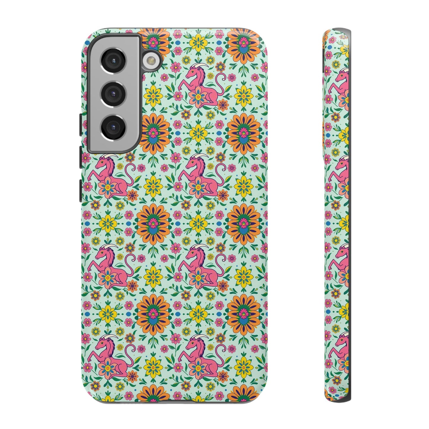 Tough Cases, Aquarius, Zodiac, Flower Pattern