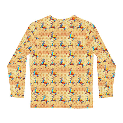 Men's Long Sleeve Shirt, (AOP), Virgo, Zodiac v2, Pattern