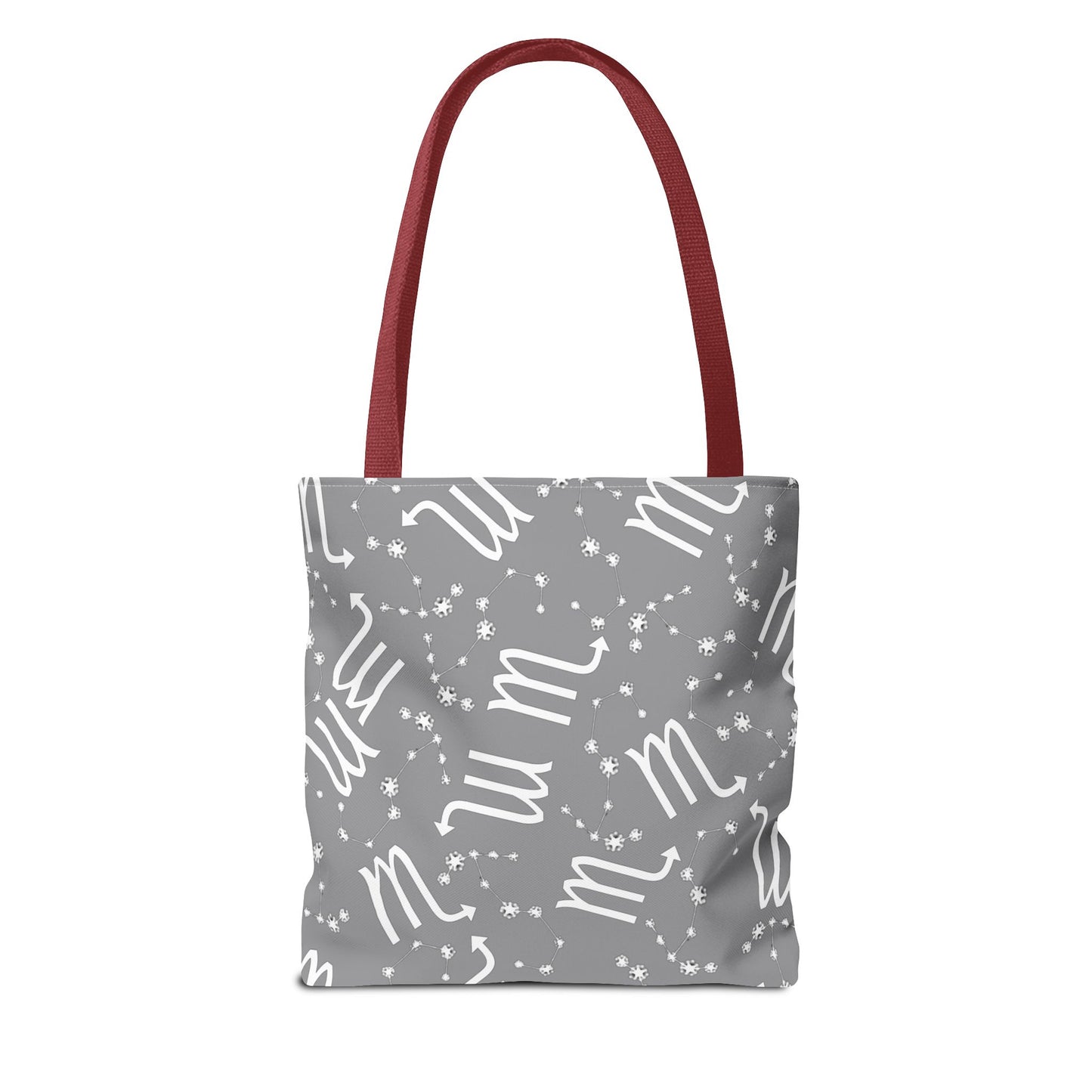 Tote Bag, Scorpio Zodiac Sign, AOP, (Grey, White)