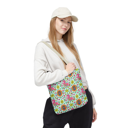 Tote Bag (AOP), Aquarius, Zodiac, Flower Pattern