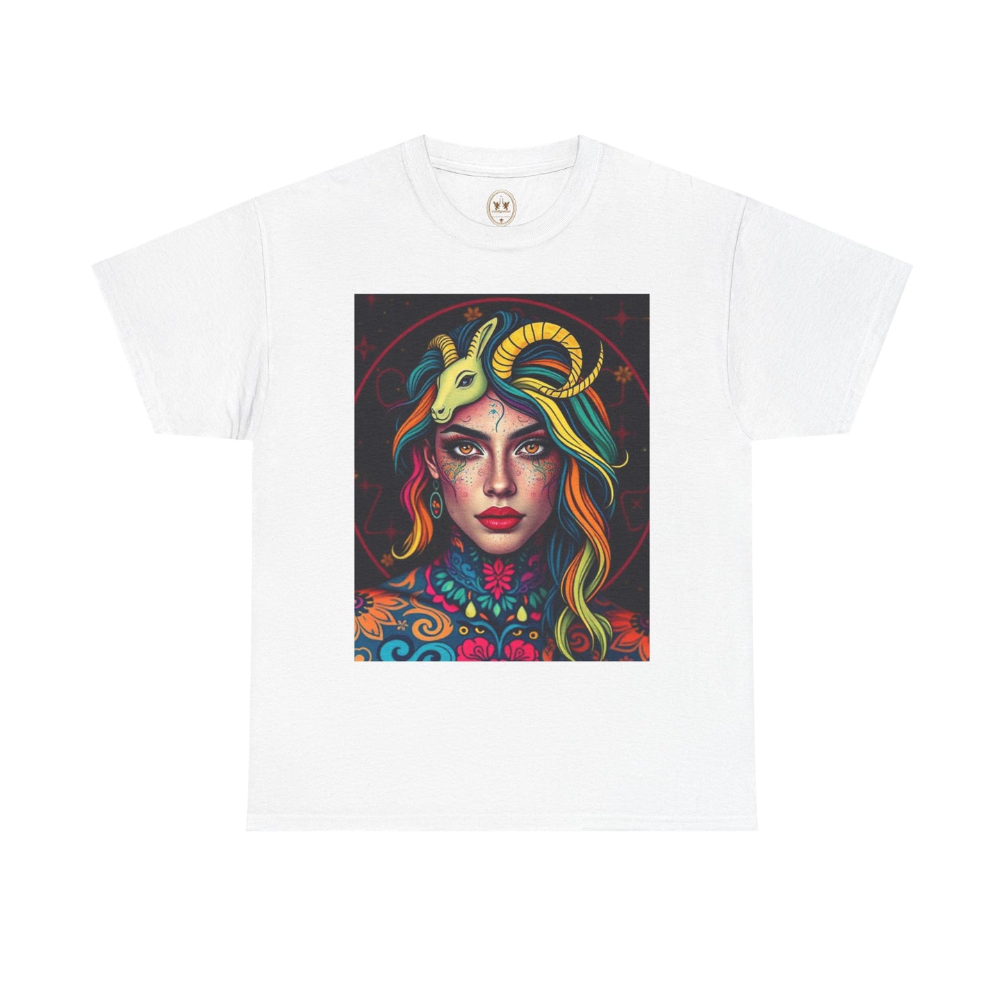 Unisex Heavy Cotton T-Shirt, Capricorn, Zodiac v2, Sexy Art