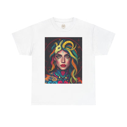 Unisex Heavy Cotton T-Shirt, Capricorn, Zodiac v2, Sexy Art