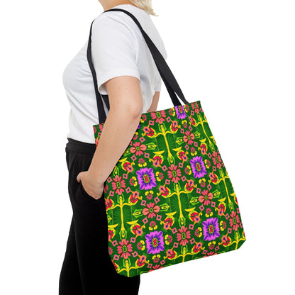 Tote Bag (AOP), Libra, Zodiac, Flower Pattern