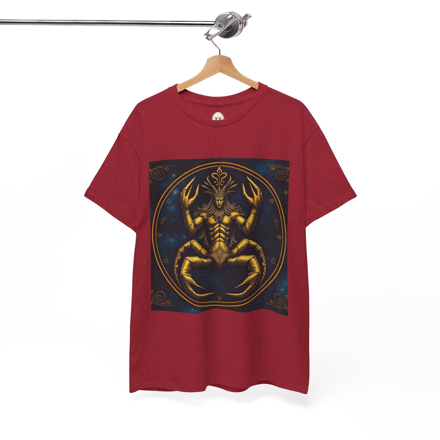 Unisex Heavy Cotton T-Shirt, Scorpion King, Cancer Zodiac Design