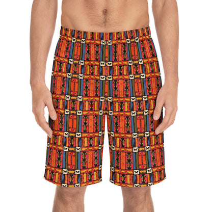 Men's Board Shorts, (AOP), Virgo, Zodiac v1, Shape Pattern