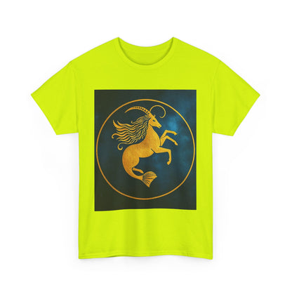 Unisex Heavy Cotton T-Shirt, Capricorn Animal v4, Symbol, Zodiac Design