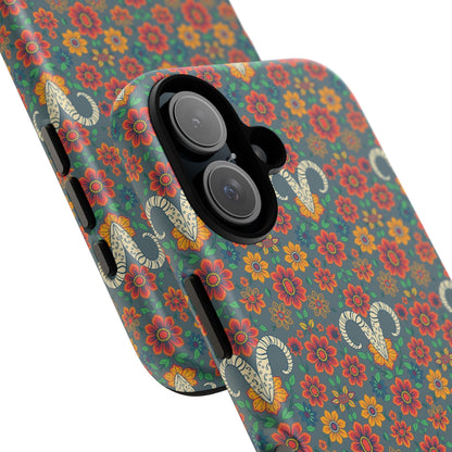 Tough Cases, Aries, Zodiac v3, Flower Pattern