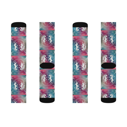 Sublimation Socks, Gemini, Zodiac v1, Pattern