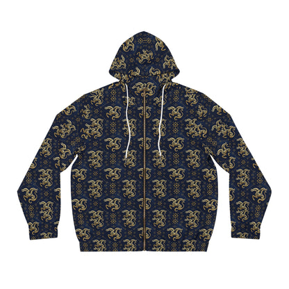 Full-Zip Hoodie (AOP), Aquarius, Zodiac v3, Pattern