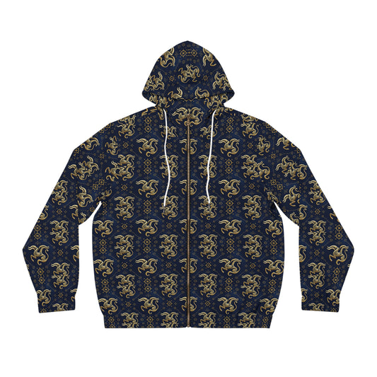 Full-Zip Hoodie (AOP), Aquarius, Zodiac v3, Pattern