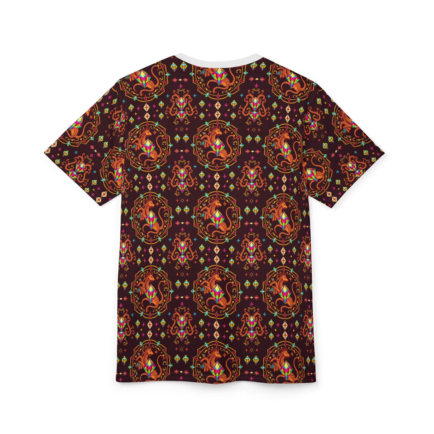 Unisex Cut & Sew T-Shirt, (AOP), Virgo, Zodiac v3, Jewels Pattern