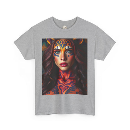 Unisex Heavy Cotton T-Shirt, Leo, Zodiac, Sexy Art