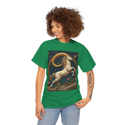 Unisex Heavy Cotton T-Shirt, Aries Animal 1v, Zodiac Design