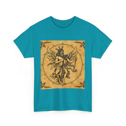 Unisex Heavy Cotton T-Shirt, Pencil Art, Gemini Zodiac Design