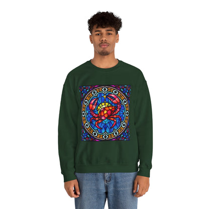 Unisex Heavy Blend™ Crewneck Sweatshirt, Glass 1, Cancer Zodiac Design
