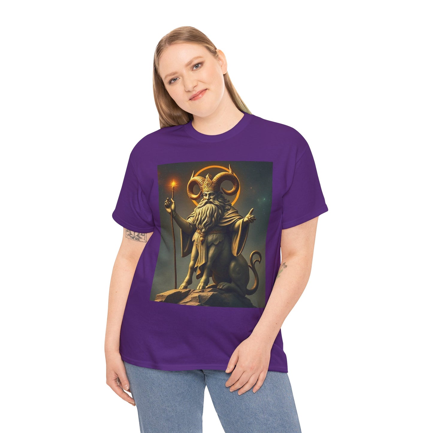 Unisex Heavy Cotton T-Shirt, Taurus God, Zodiac Design