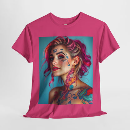 Unisex Heavy Cotton T-Shirt, Pisces, Zodiac v3, Sexy Art