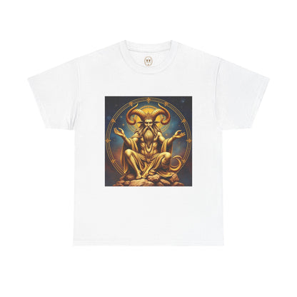Unisex Heavy Cotton T-Shirt, On The Throne, Taurus Zodiac Design