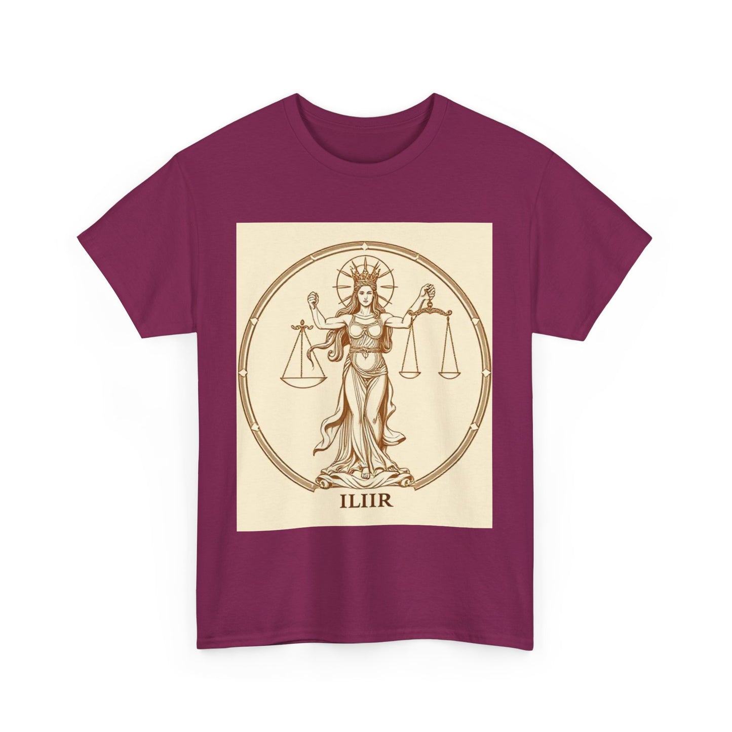 Unisex Heavy Cotton T-Shirt, Libra Goddess v1, Zodiac Design