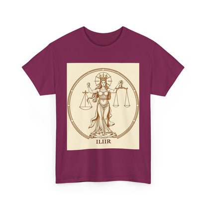 Unisex Heavy Cotton T-Shirt, Libra Goddess v1, Zodiac Design