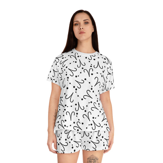 Women's Short Pajama Set Aries Zodiac Sign (AOP)