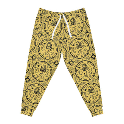 Athletic Joggers, Zodiac Design, Pattern v1, Leo, AOP