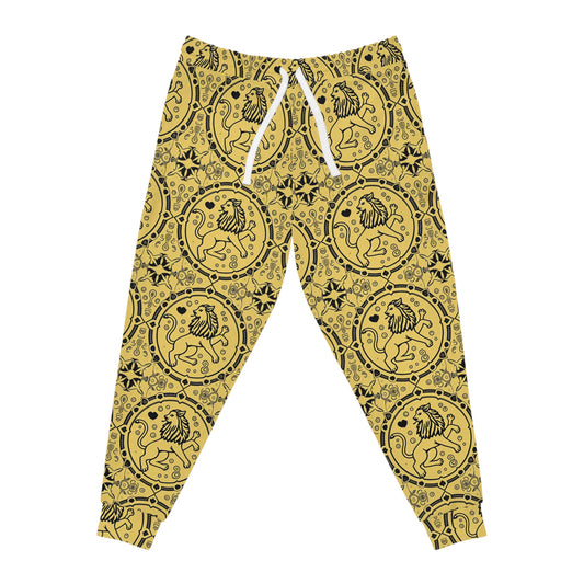 Athletic Joggers, Zodiac Design, Pattern v1, Leo, AOP