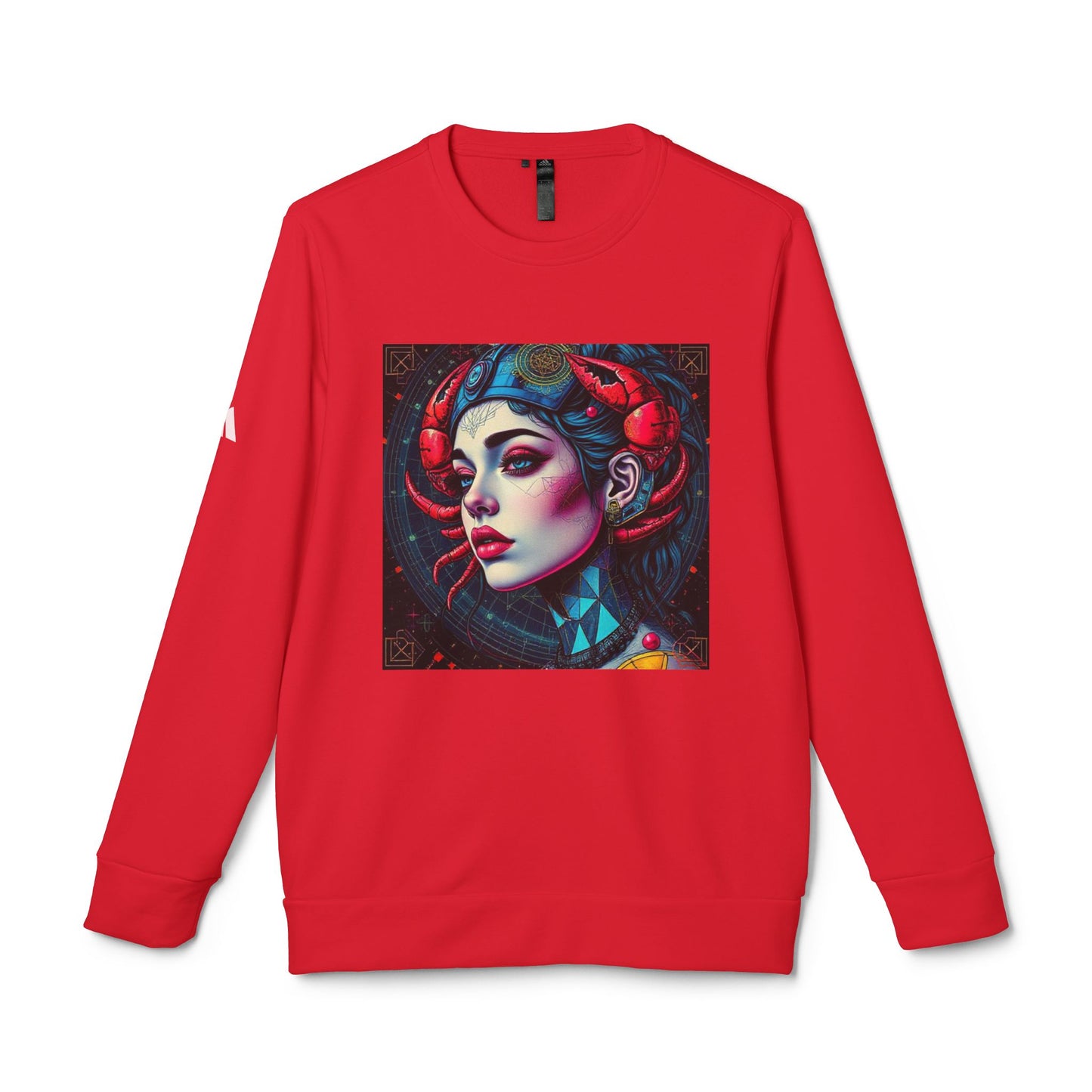 Adidas, Unisex Fleece Crewneck Sweatshirt, Cancer, Pop Art v1, Zodiac