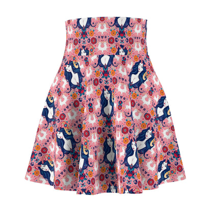 Women's Skater Skirt, (AOP), Capricorn, Zodiac v3, Sexy Pattern