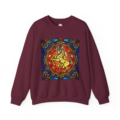 Unisex Heavy Blend™ Crewneck Sweatshirt, Glass 1, Capricorn Zodiac Design